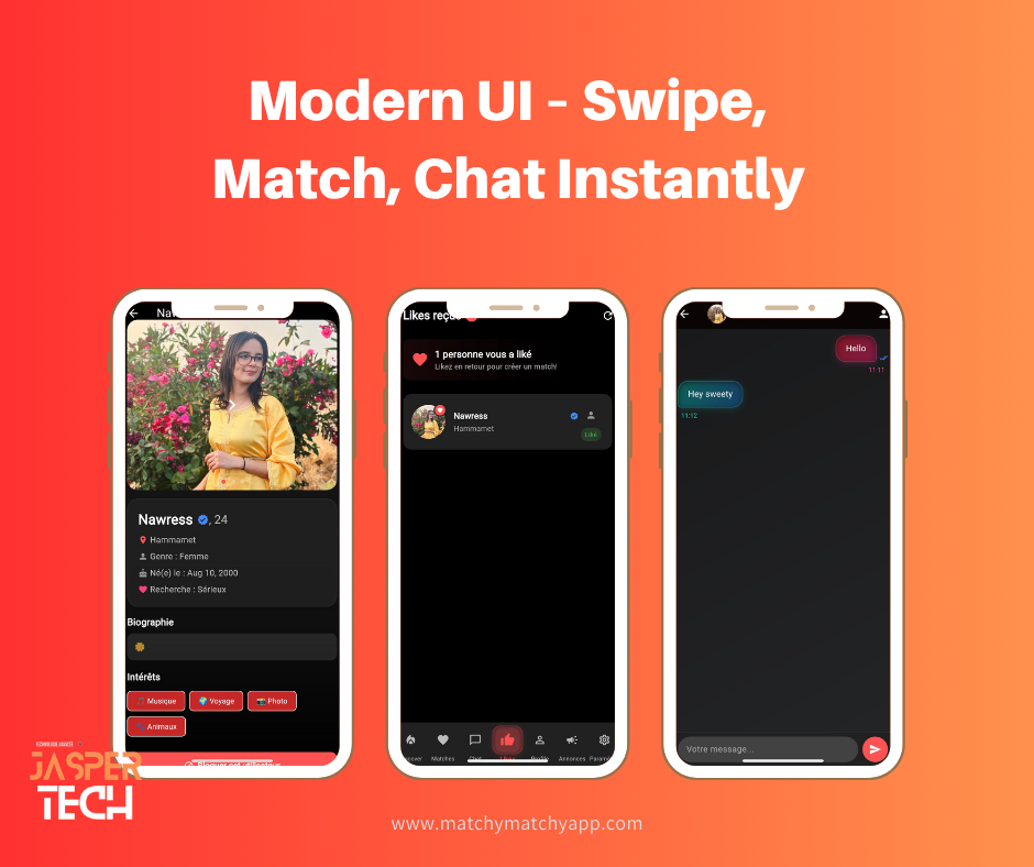 Capture d'écran 2 — Matchy Matchy – Application de rencontre tunisienne