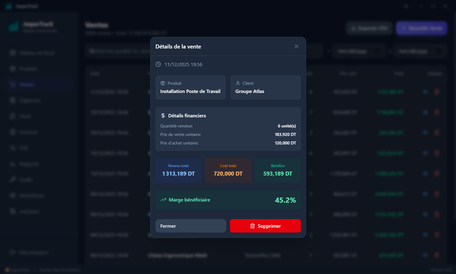 Capture d'écran 13 — JasperTrack v2 – Gestion commerciale et caisse